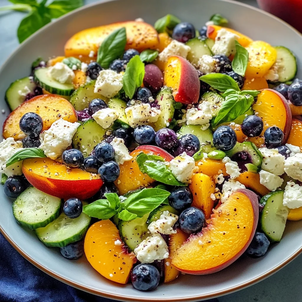 Blueberry Peach Feta Salad