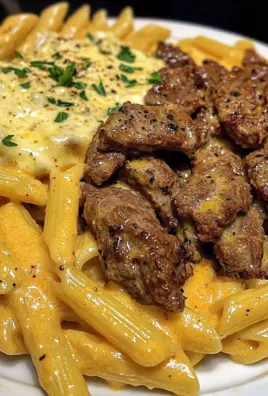 Garlic Butter Cajun Beef Penne in Velvety Cheese Sauce