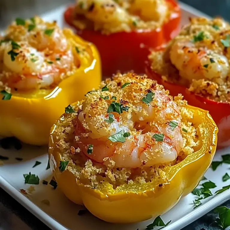 Garlic Butter Shrimp Stuffed Peppers