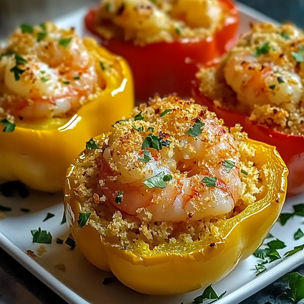 Garlic Butter Shrimp Stuffed Peppers