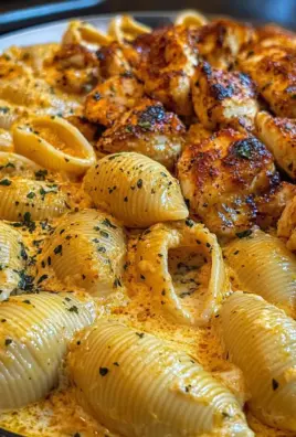 Garlic Cajun Chicken Shells in Velveeta Cream Sauce