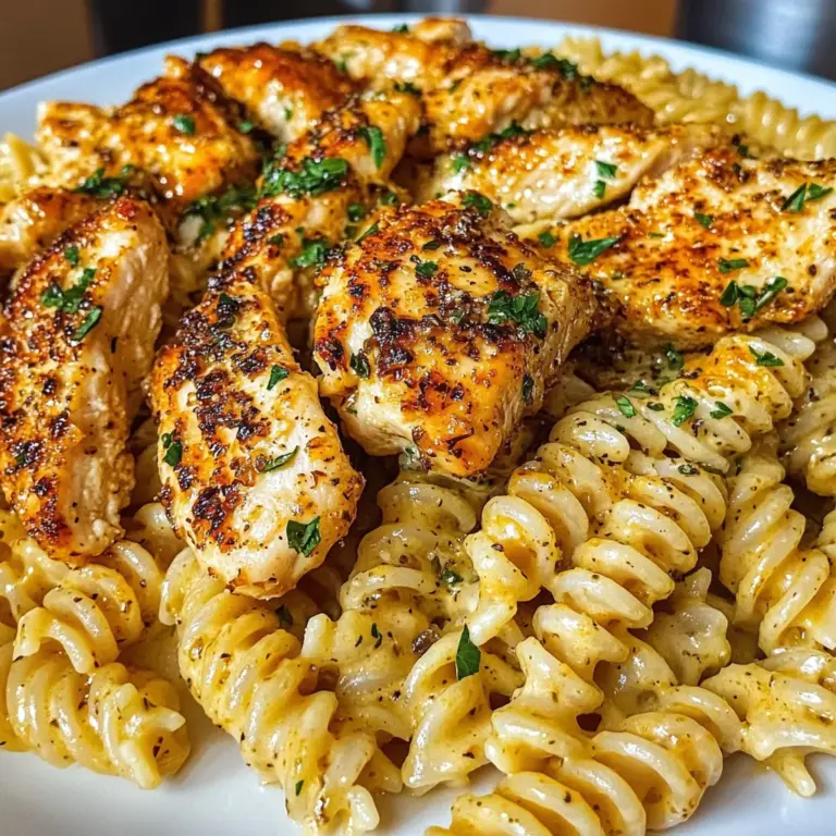 Garlic Parmesan Chicken Twisted Pasta in Spicy Three-Cheese Cajun Sauce