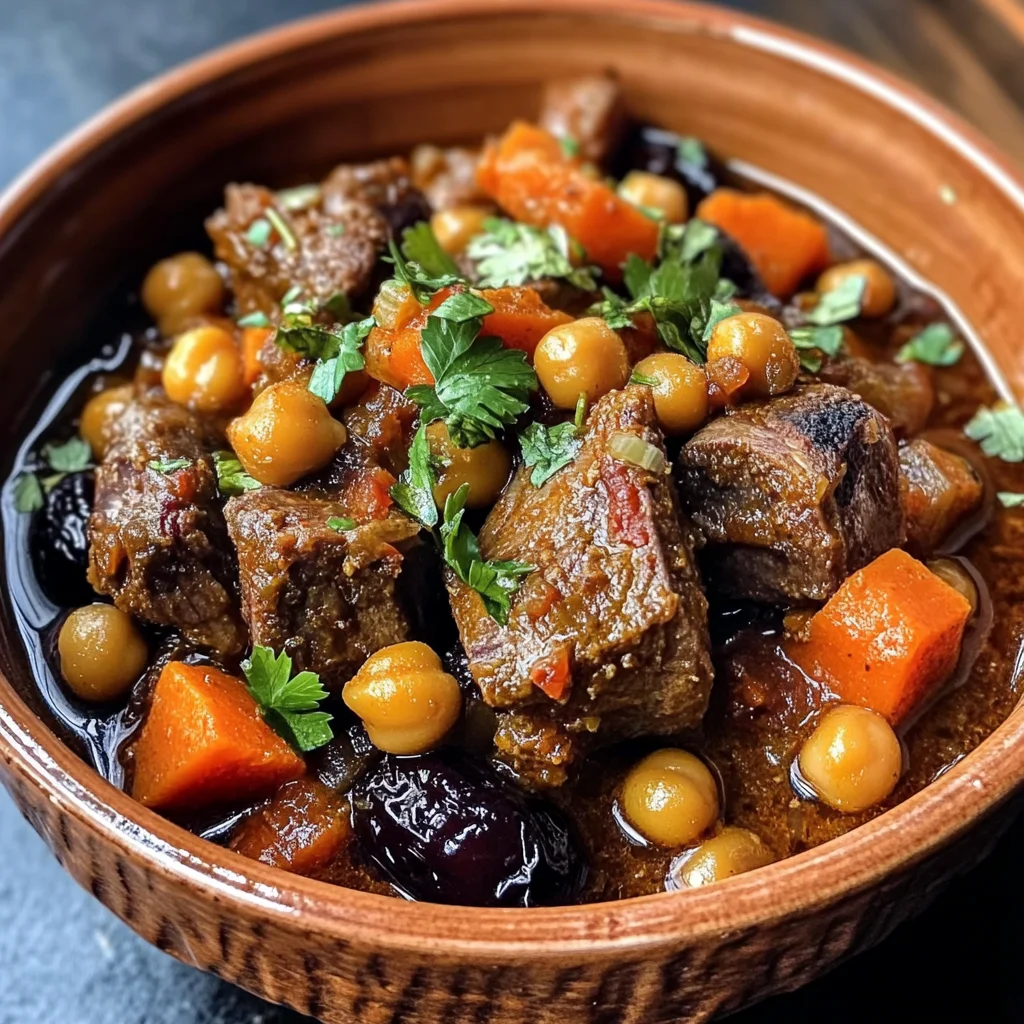 Moroccan Lamb Tagine with Prunes, Chickpeas & Warm Spices