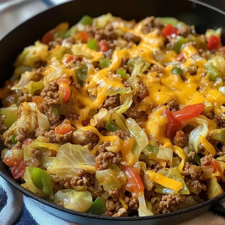 Cabbage Roll Skillet (Easy Keto Ground Beef Dinner Recipe)