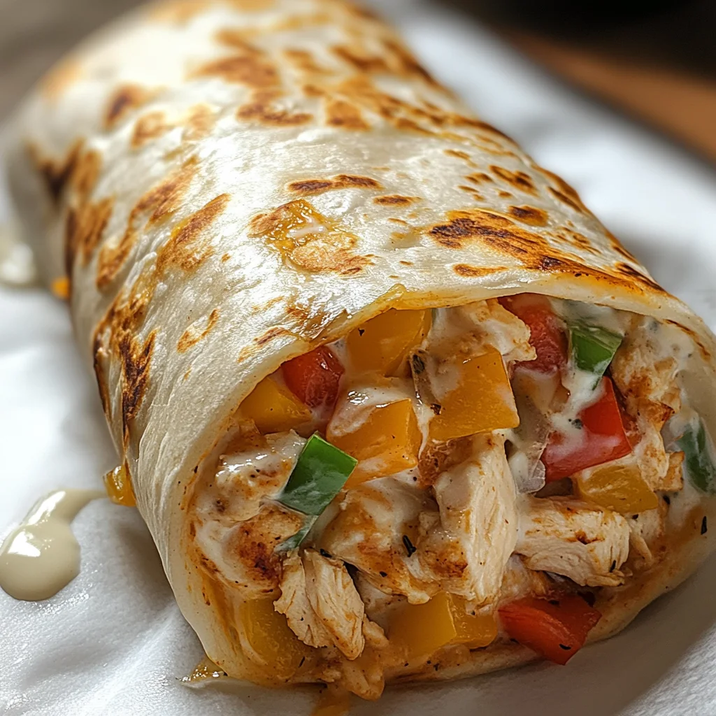 Chicken Bell Pepper Ranch Burritos