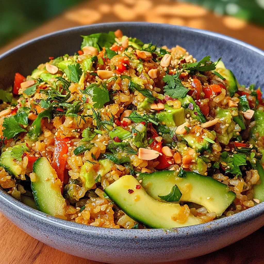 Crispy Rice Salad with Peanut-Chili Dressing