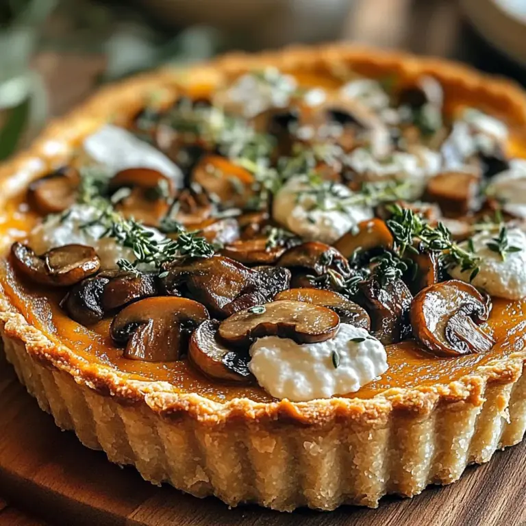 Harvest Delight: Pumpkin Sage & Mushroom Tart