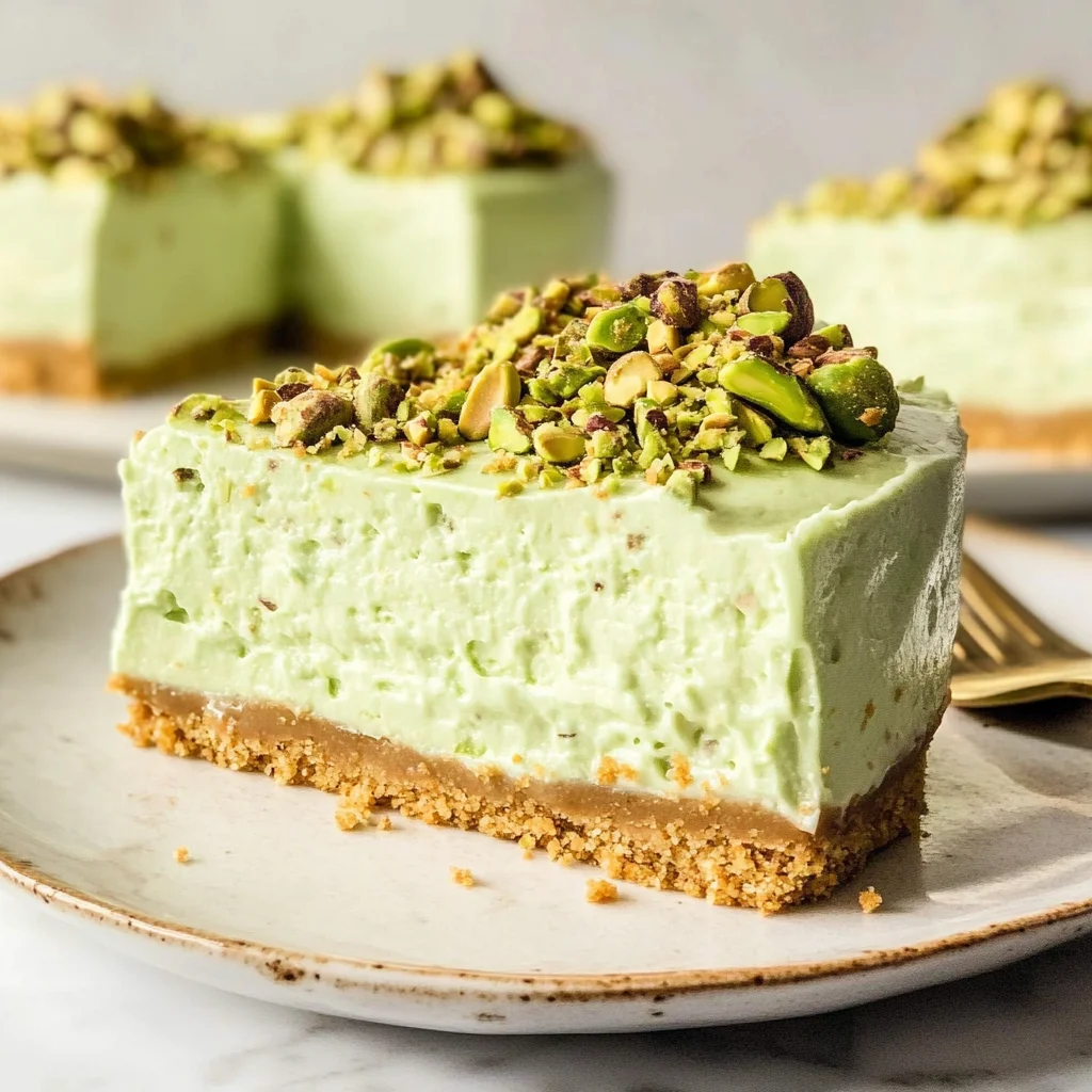 No Bake Pistachio Cheesecake