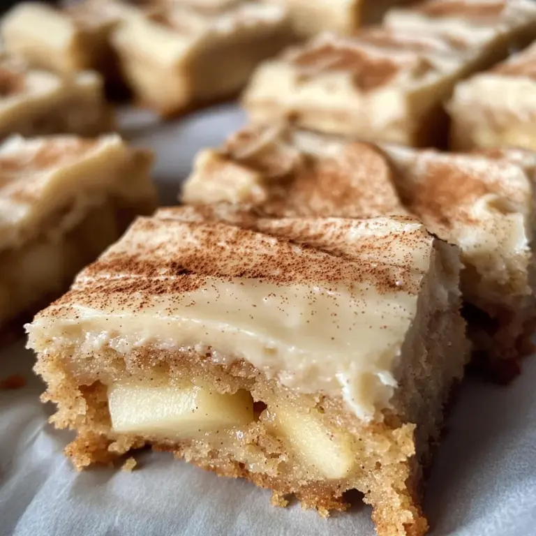 Apple Cinnamon Blondies with a Maple Cream Cheese Frosting