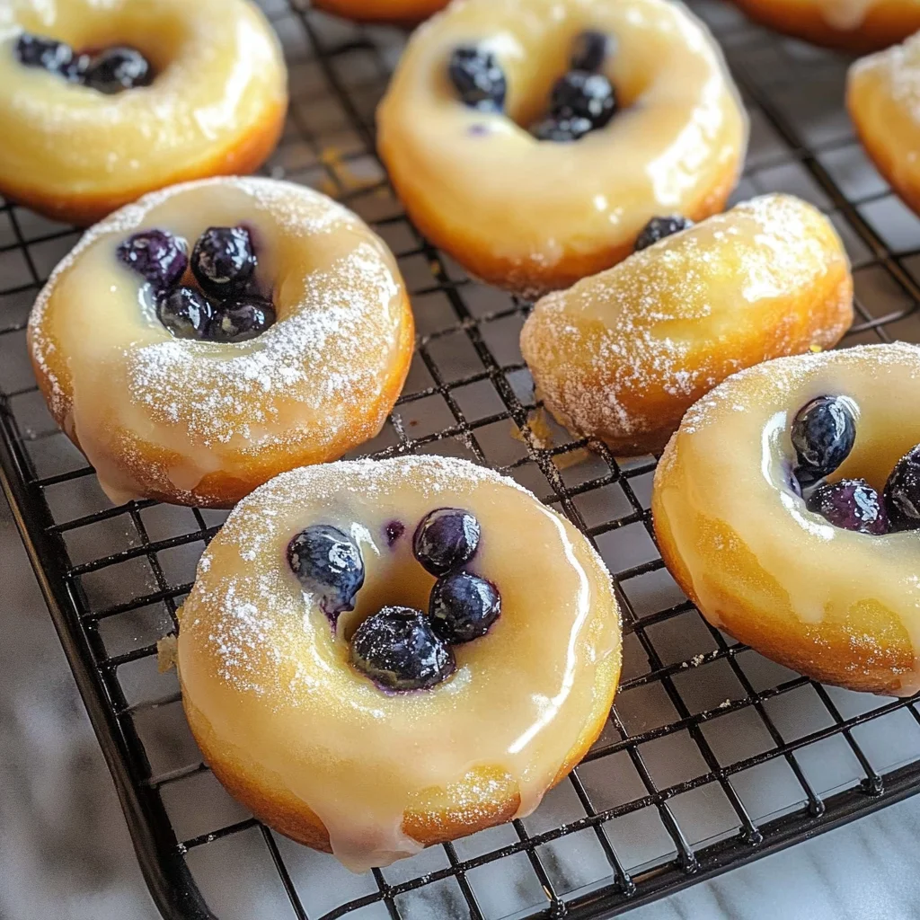 Baked Lemon Blueberry Doughnuts