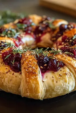 Brie Cheese and Cranberry Christmas Wreath