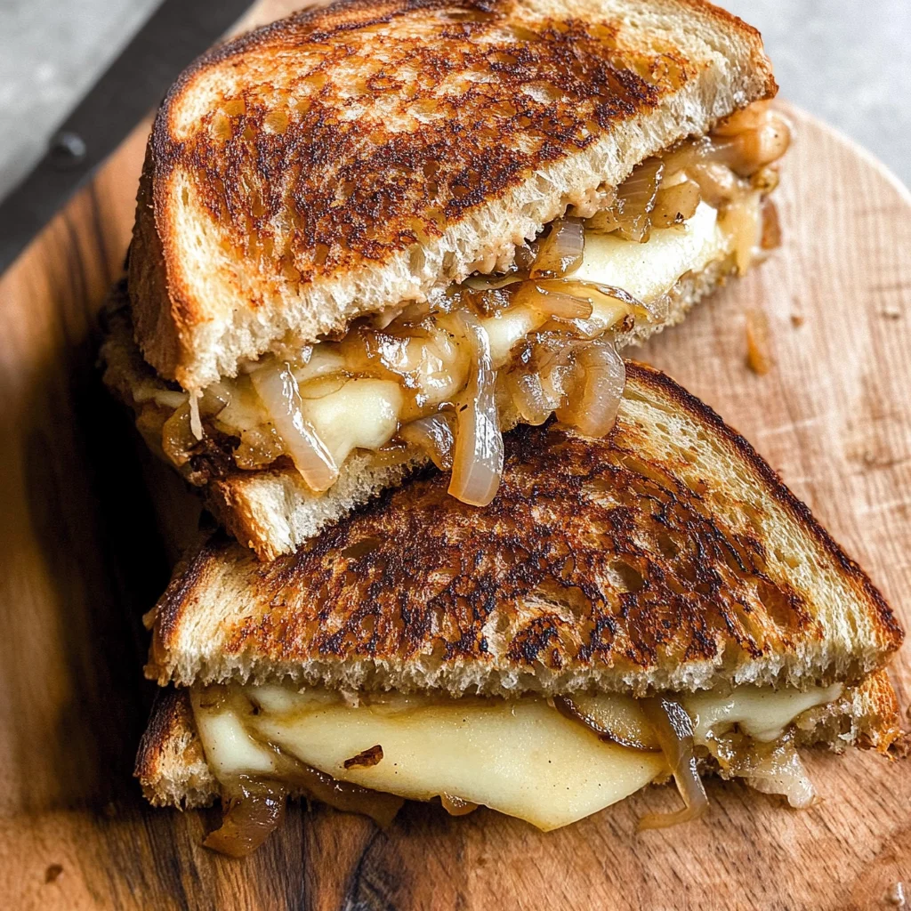 Caramelized Onion and Apple Grilled Cheese Sandwich