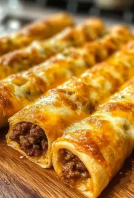 Cheesy Taco Stuffed Breadsticks with Taco Filling