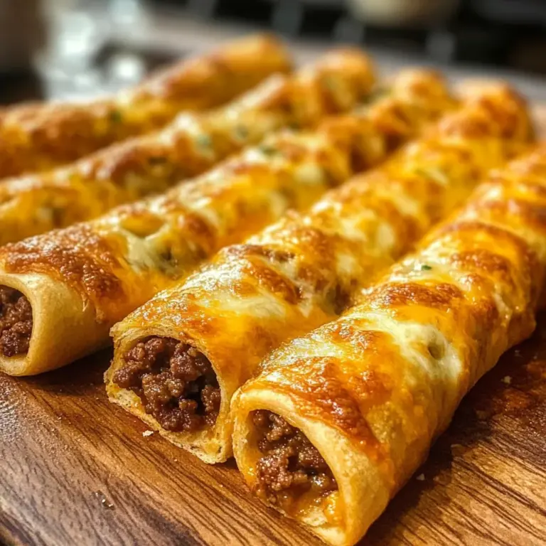 Cheesy Taco Stuffed Breadsticks with Taco Filling