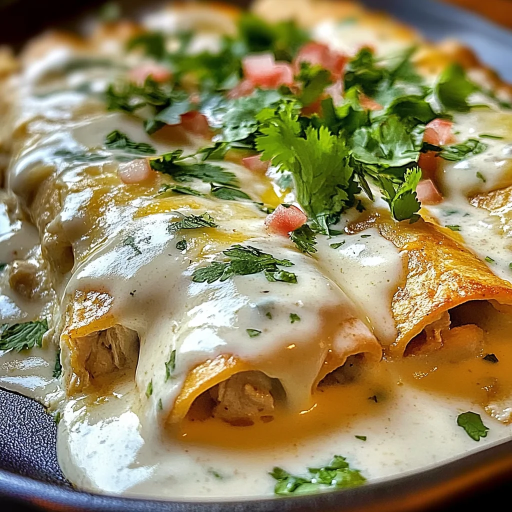 Chicken Enchiladas with Sour Cream White Sauce