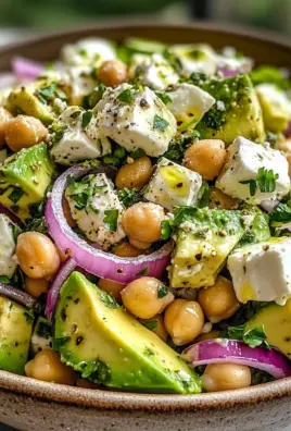 Chickpea Feta Avocado Salad