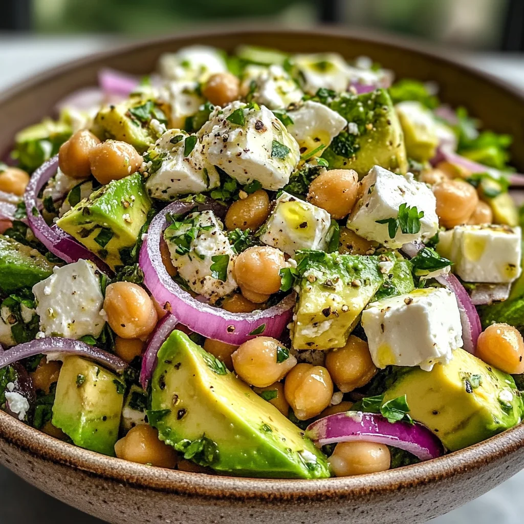Chickpea Feta Avocado Salad