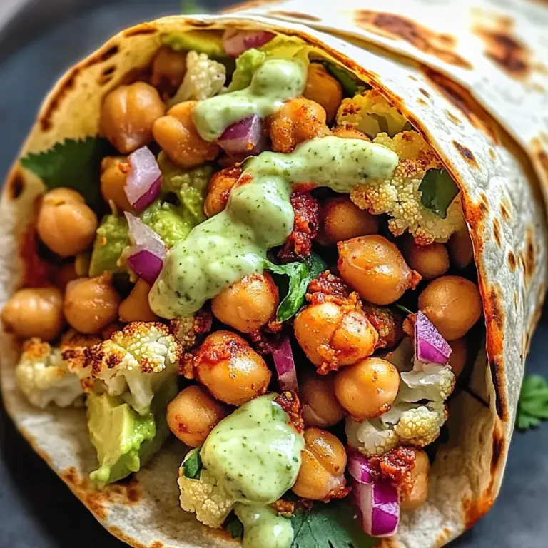 Chili Lime Chickpea Cauliflower Wrap Recipe