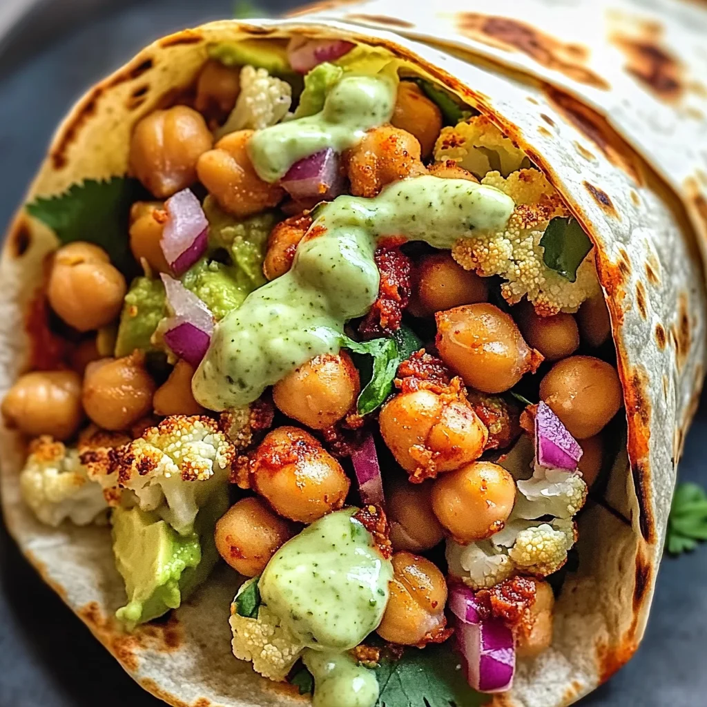 Chili Lime Chickpea Cauliflower Wrap Recipe