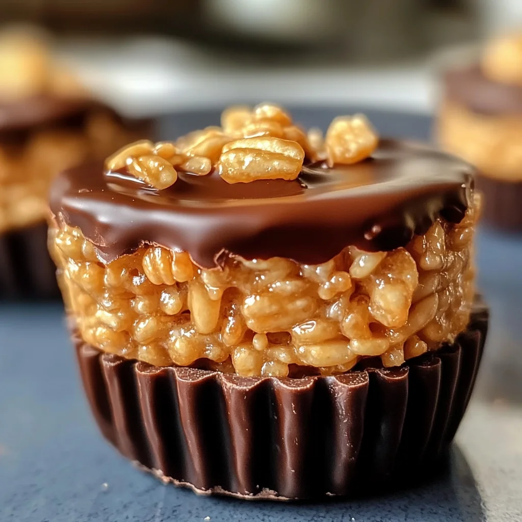 Chocolate Peanut Butter Rice Krispie Cups
