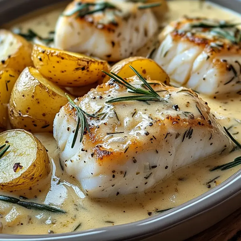 Cod & Potatoes in Rosemary Cream Sauce