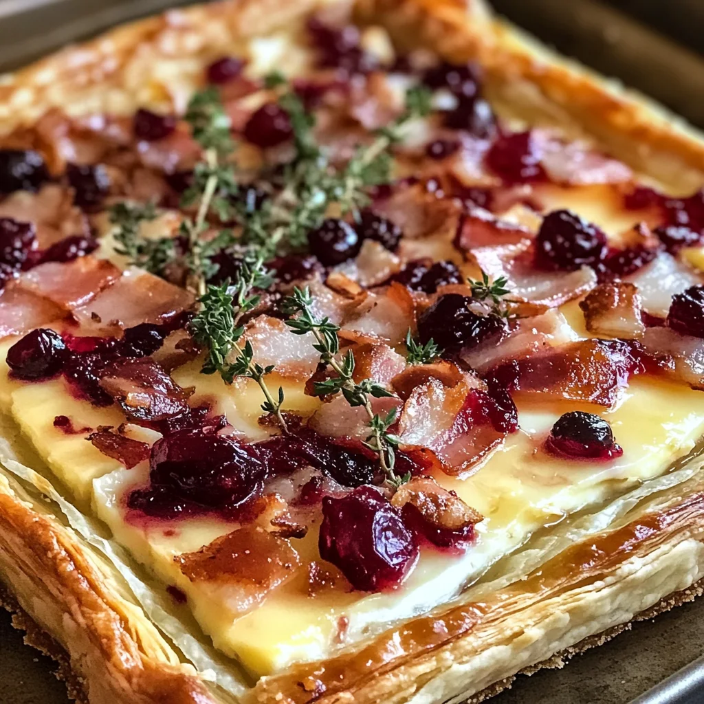 Cranberry Brie Tart with Pancetta & Thyme