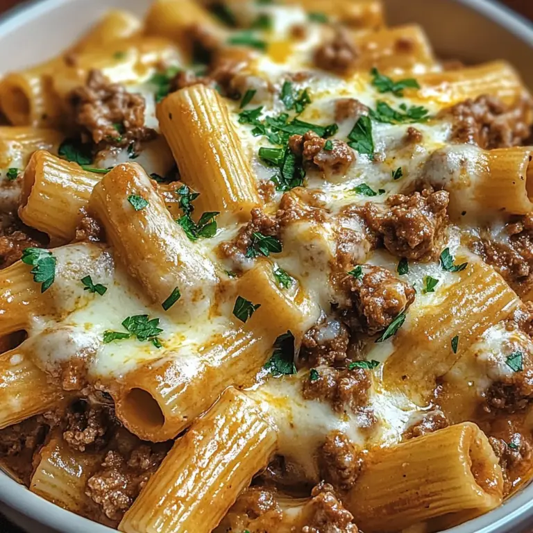 Creamy Parmesan Beef Rigatoni