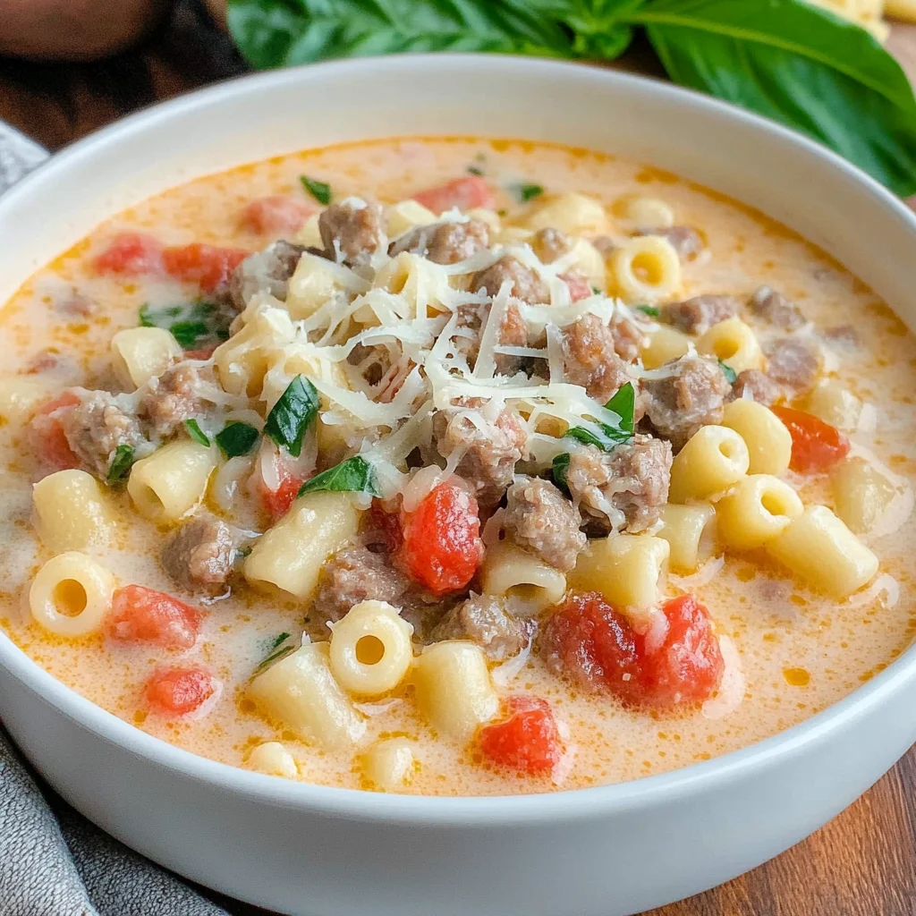 Creamy Parmesan Italian Sausage Soup