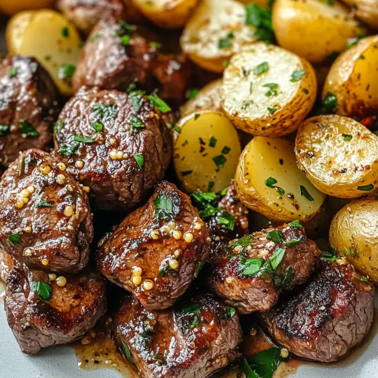 Garlic Steak Bites and Potatoes