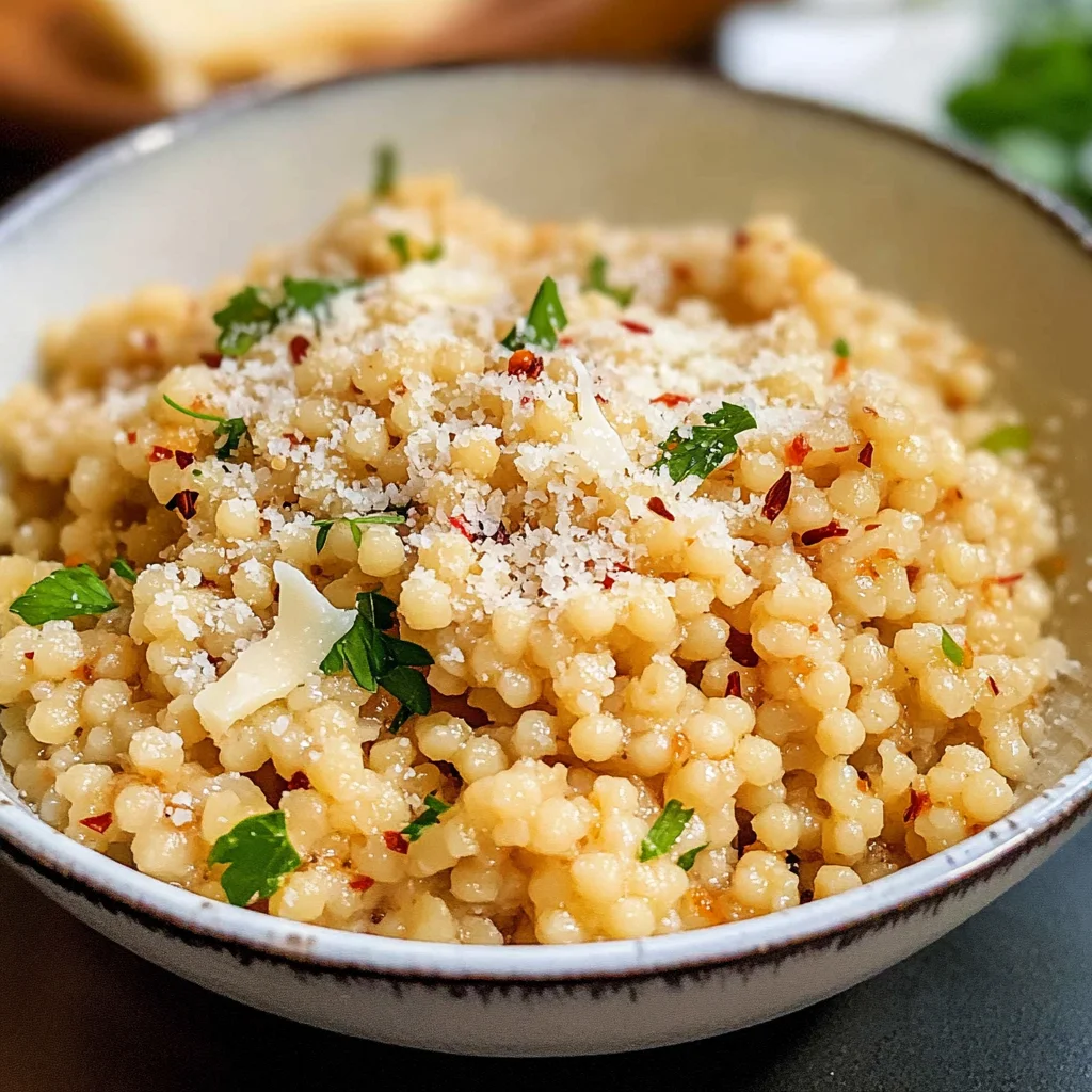 Garlicky Israeli Couscous Recipe