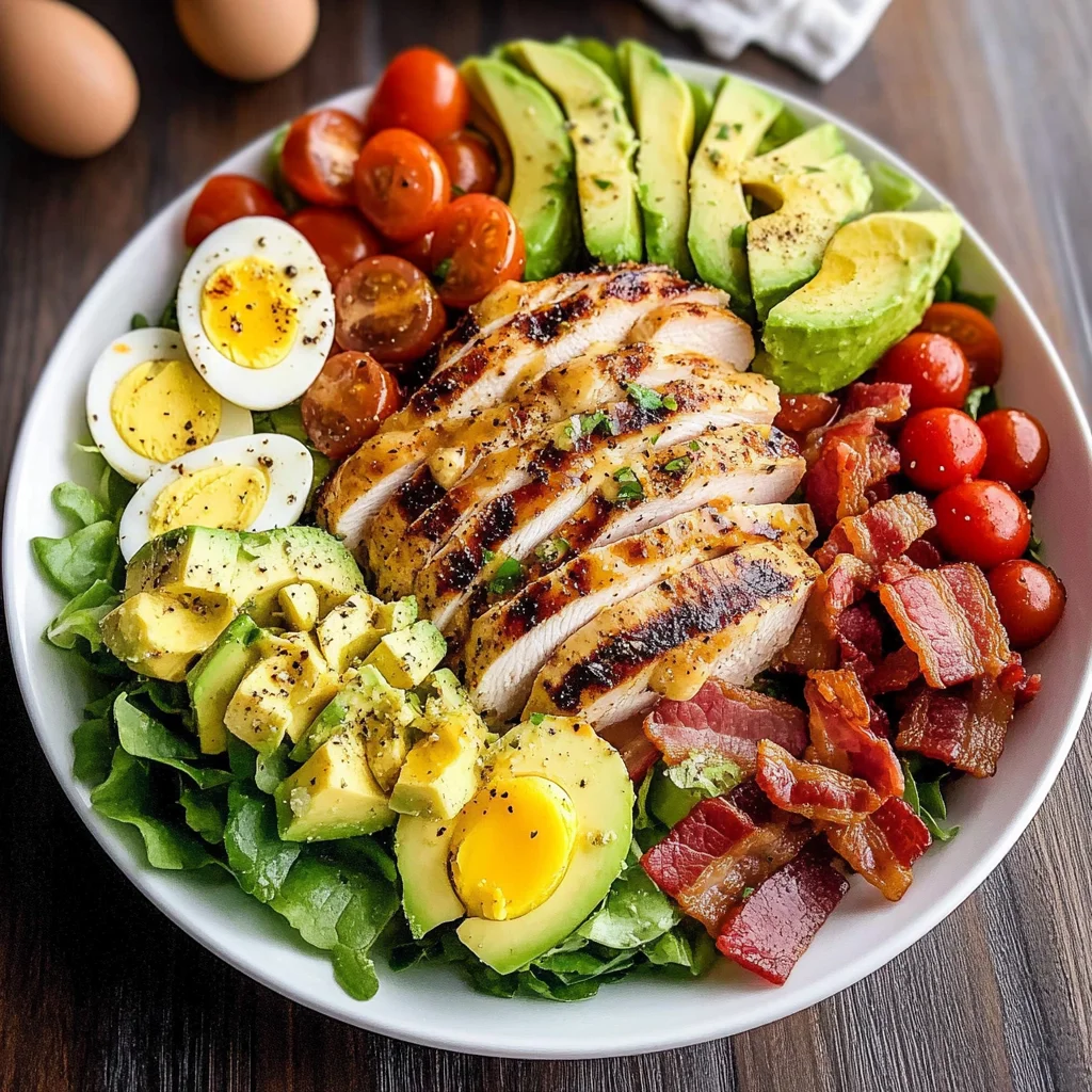 Grilled Chicken Cobb Salad with Honey Dijon {Paleo, Whole30 Option}