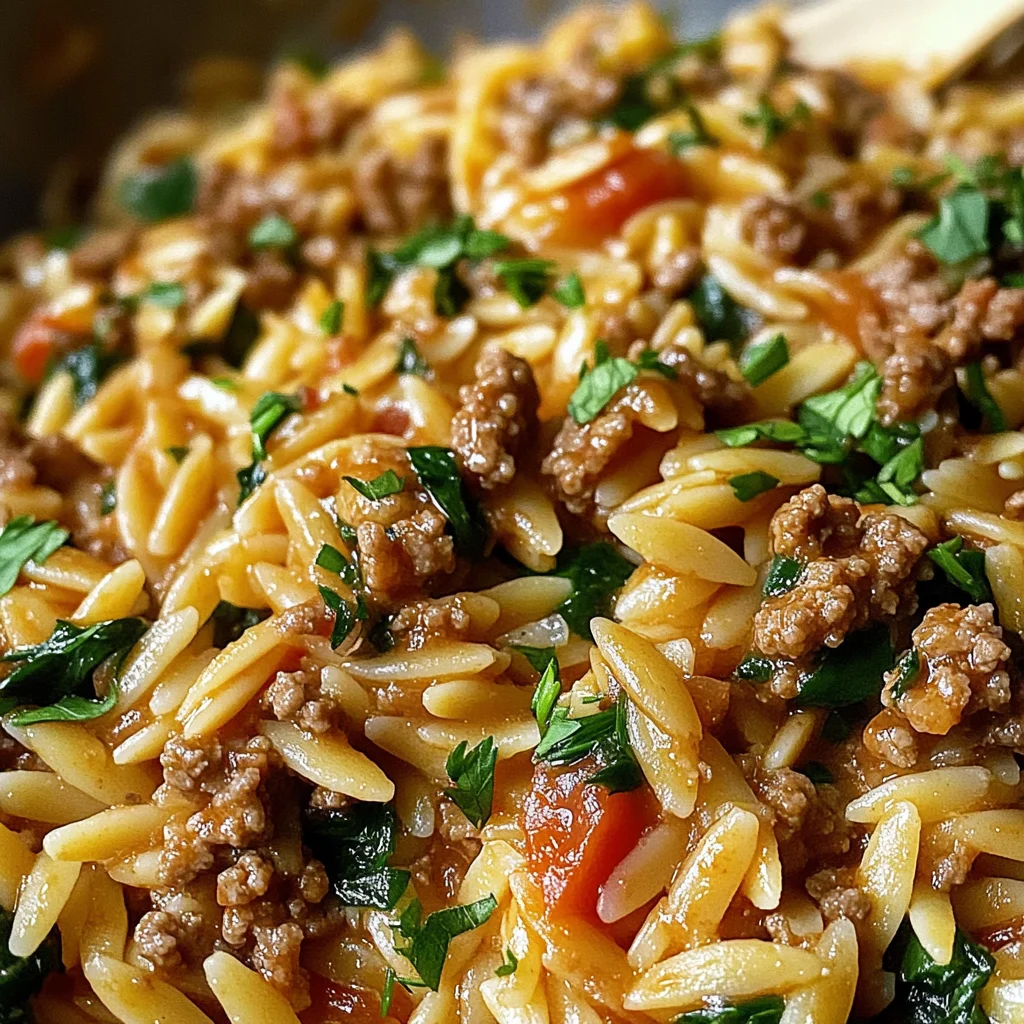 Ground Beef Orzo