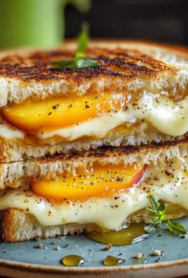 Honey Peach & White Cheddar Grilled Cheese