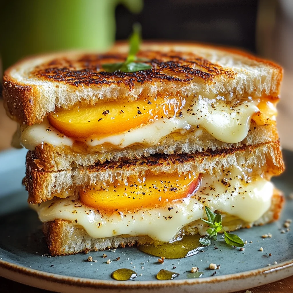 Honey Peach & White Cheddar Grilled Cheese