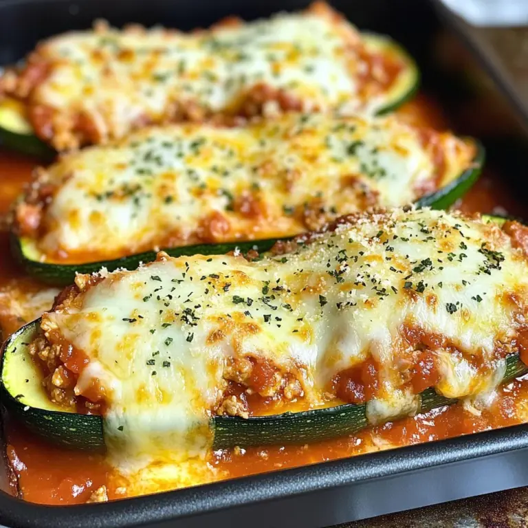 Keto Chicken Parmesan Zucchini Boats