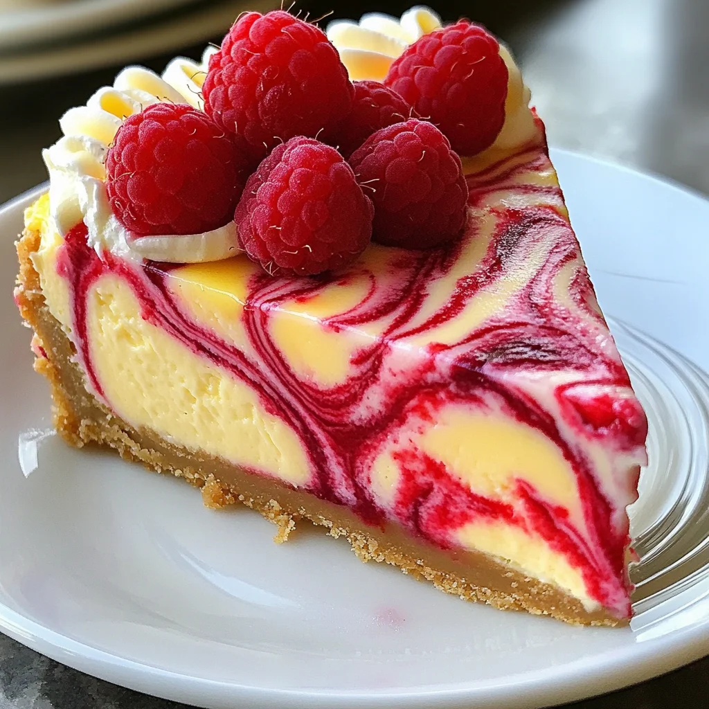 Luscious Lemon Raspberry Swirl Cheesecake