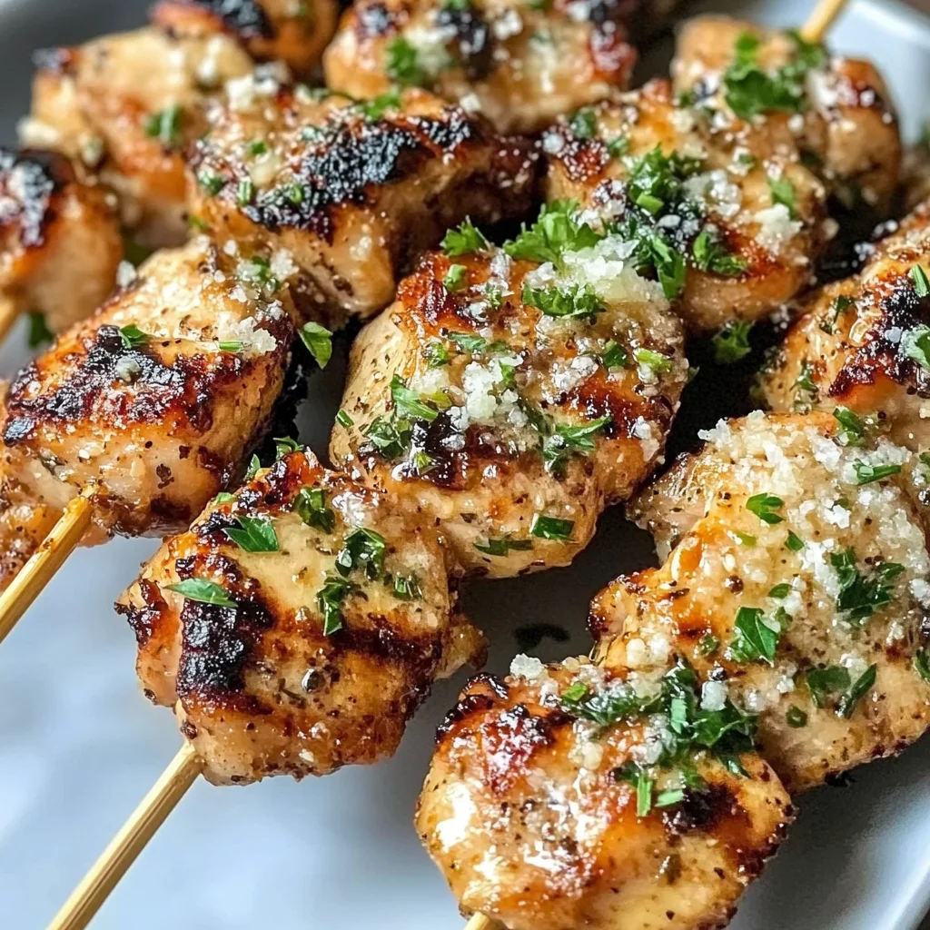 Ranch Garlic Parmesan Chicken Skewers