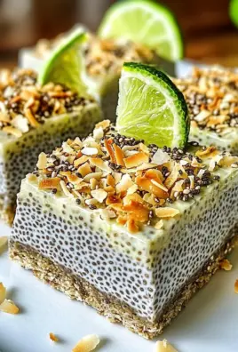 Refreshing No-Bake Chia Pudding Bars with Zesty Coconut Lime Flavor