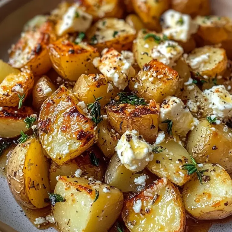 Roasted Potatoes with Baked Feta and Garlic