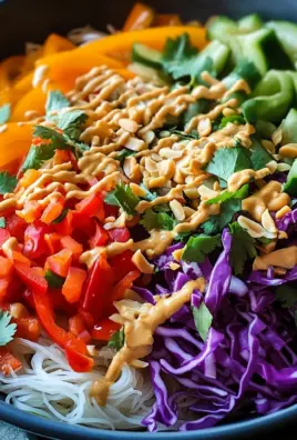 Spring Roll Salad with Peanut Sauce