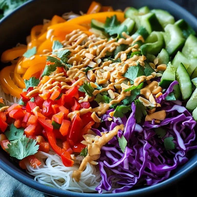 Spring Roll Salad with Peanut Sauce