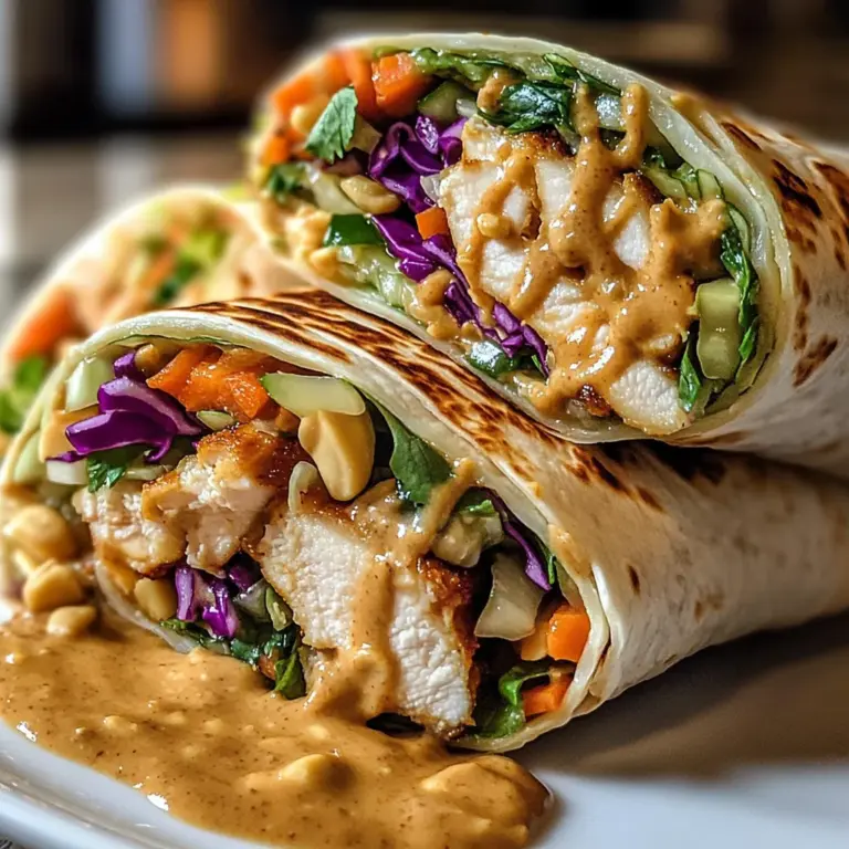 Thai Peanut Chicken Wraps