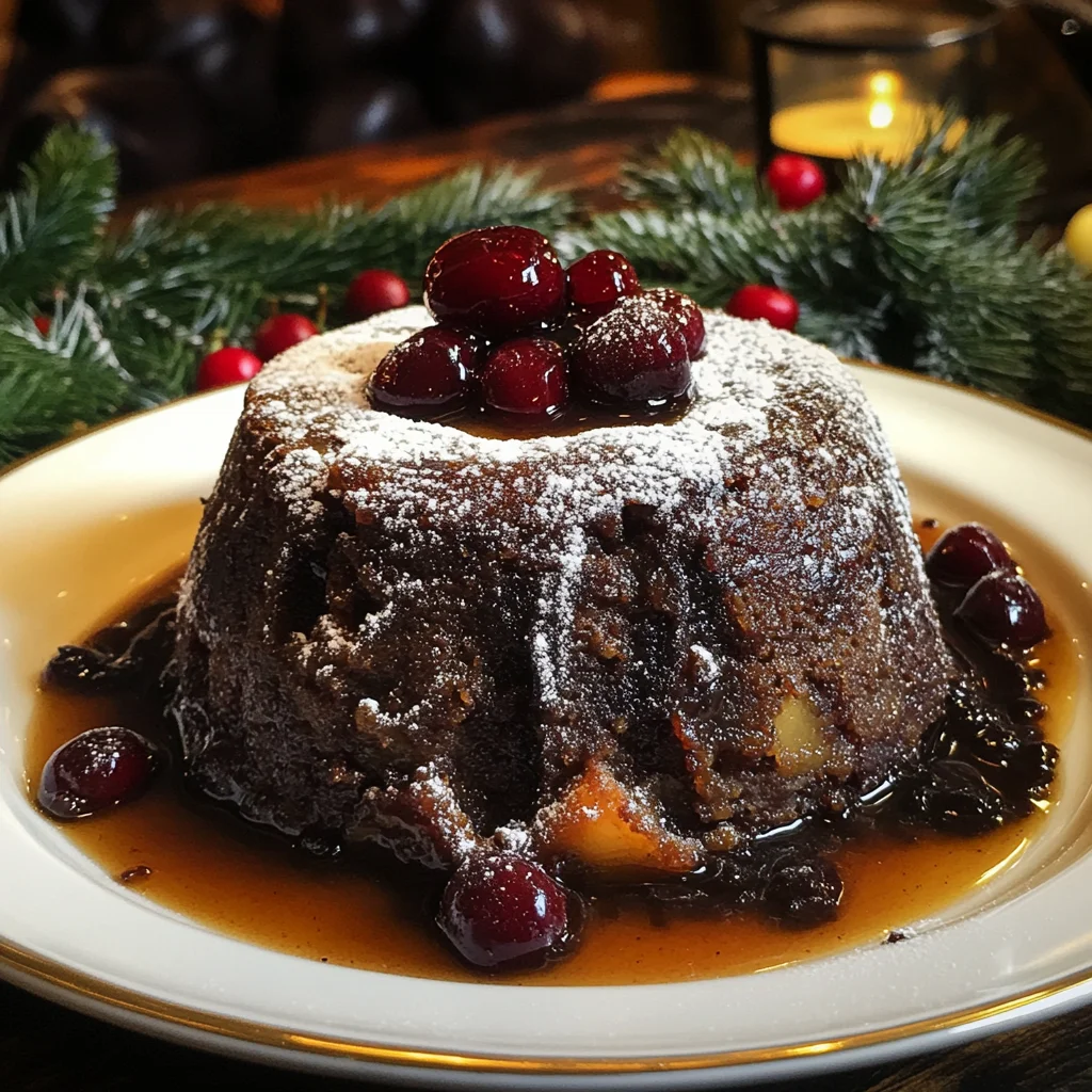 Traditional Plum Pudding with Brandy Butter Sauce