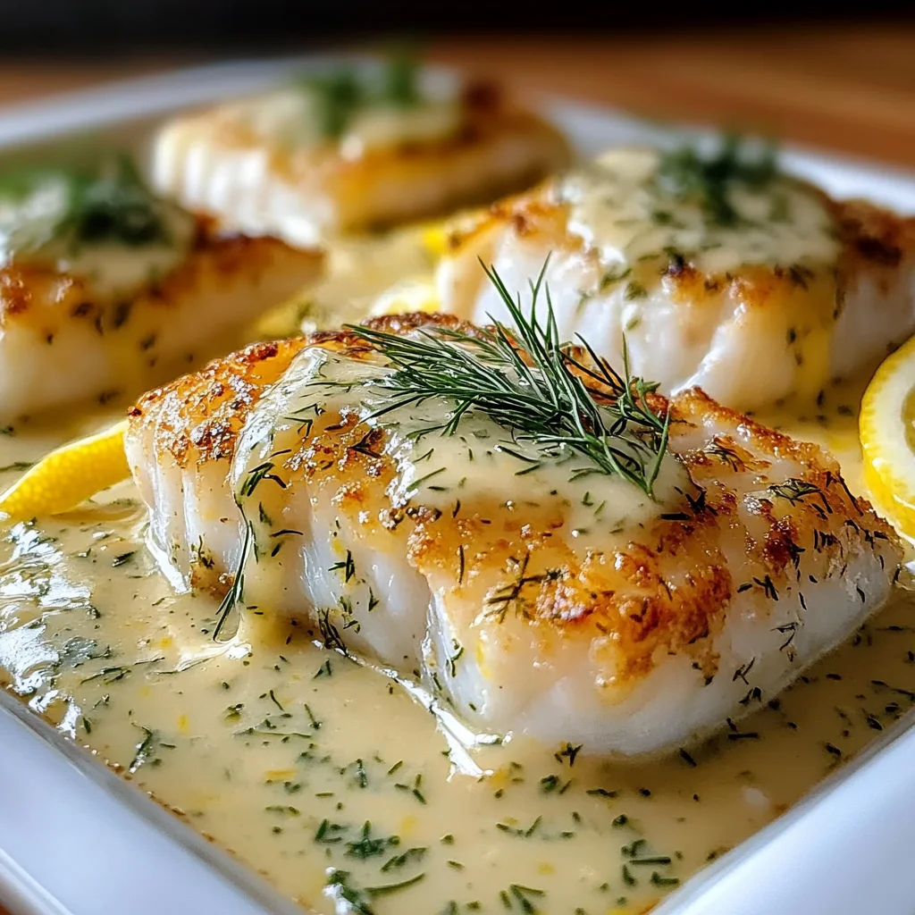 Baked Cod with Lemon-Dill Sauce