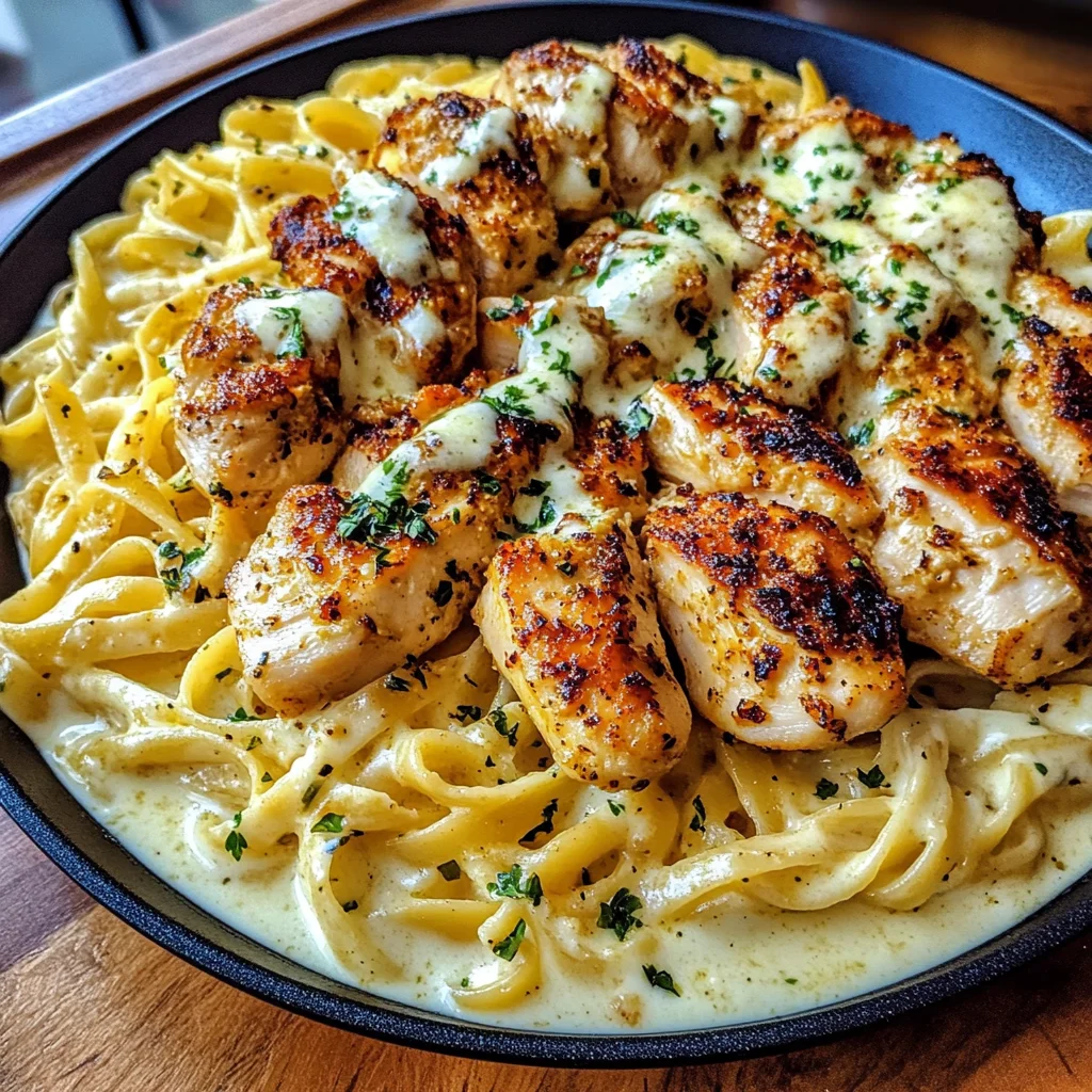 Cajun Garlic Butter Chicken with Creamy Mozzarella Linguine