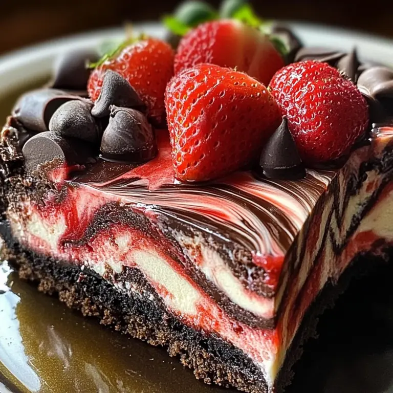 Chocolate Strawberry Swirl Cheesecake