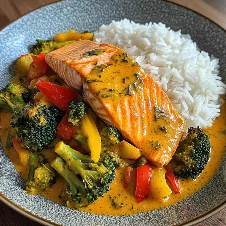 Coconut Veggie Salmon Curry with Rice