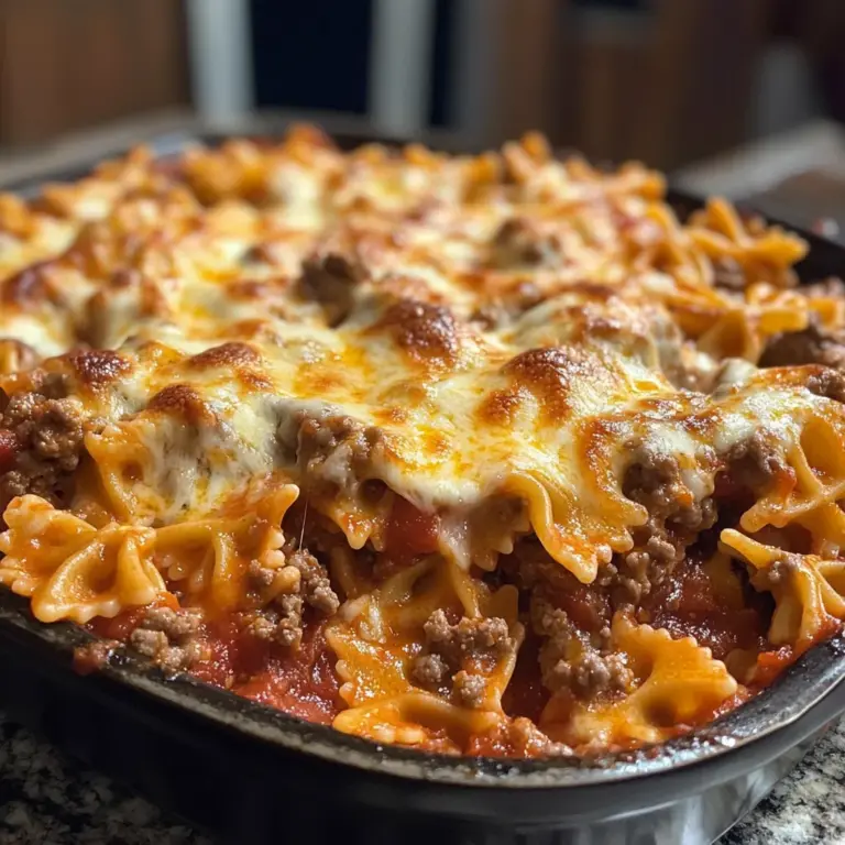 Creamy Baked Velveeta Bowtie Pasta with Italian Beef Marinara