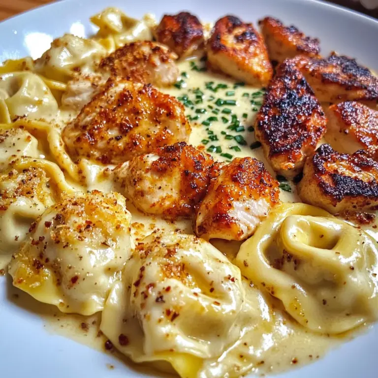 Creamy Cajun Chicken Tortellini in Garlic Cheese Sauce