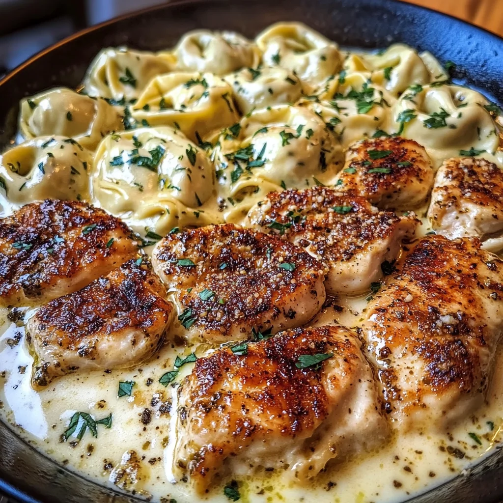 Creamy Cajun Chicken Tortellini in Garlic Mozzarella Sauce